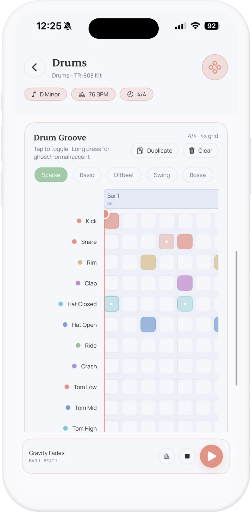 Illustration showing Suonote's built-in studio features, including a piano-roll editor, drum step editor, volume and pan controls, and MIDI export.